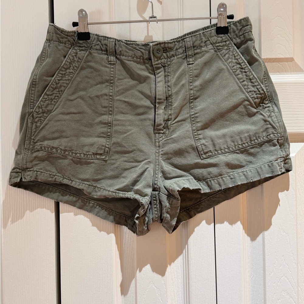 Women's Olive Green Casual Utility Shorts